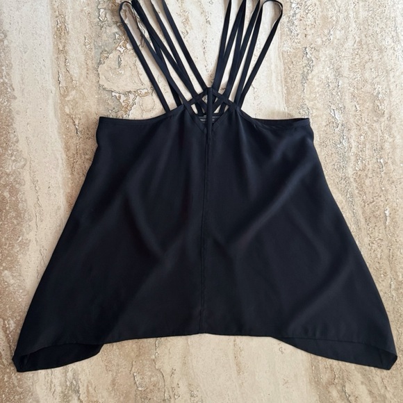 BCBGMaxAzria Tops - BCBG Black Silk Y2K Strappy Camisole